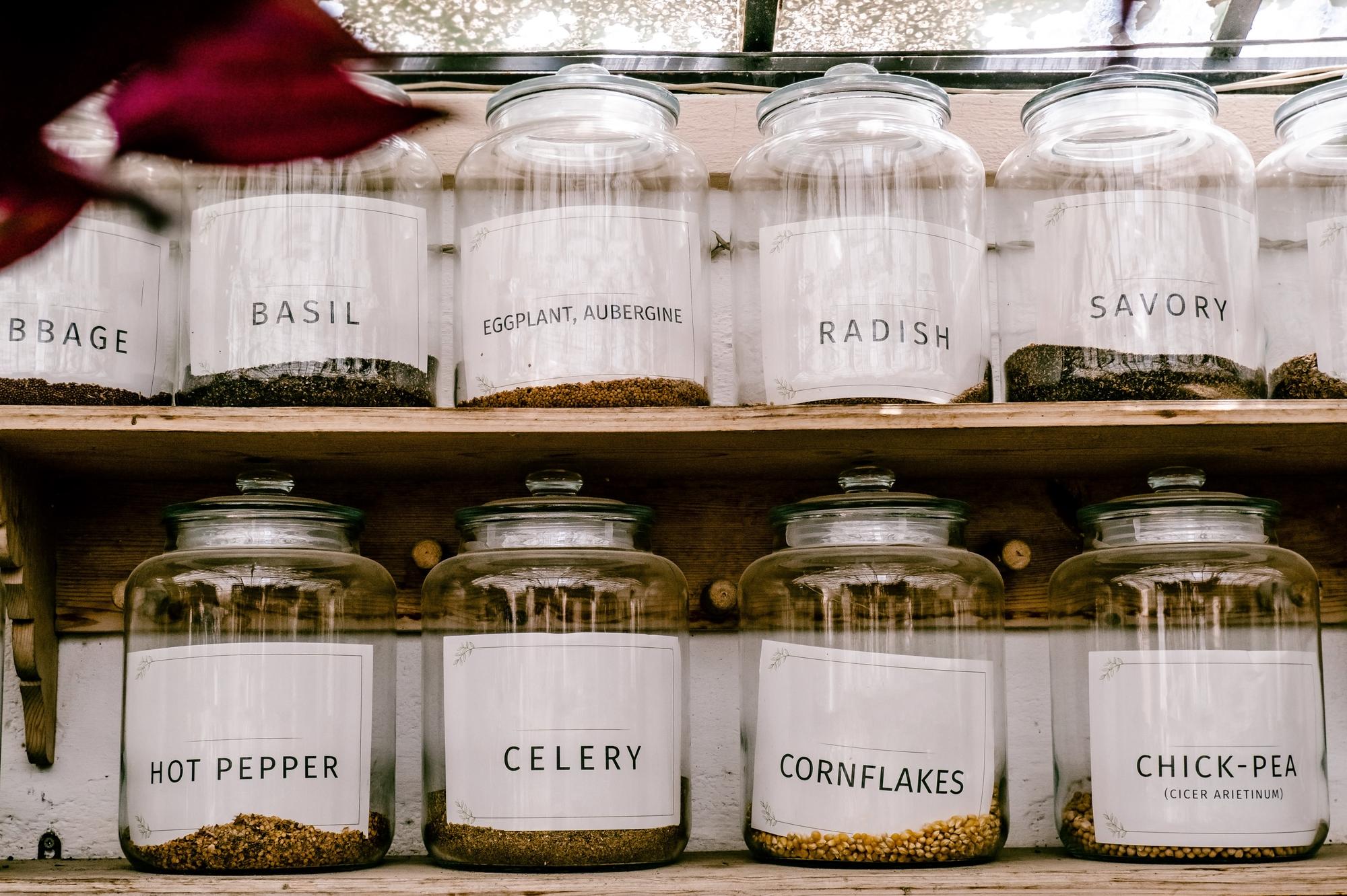 Small-batch packaging area with labels and checklist